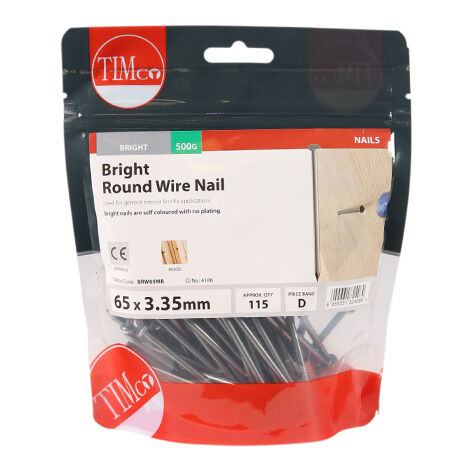TIMCO Round Wire Nails Bright - 65 x 3.35