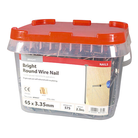 TIMCO Round Wire Nails Bright - 65 x 3.35