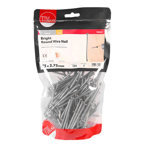 TIMCO Round Wire Nails Bright - 75 x 3.75