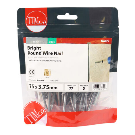 TIMCO Round Wire Nails Bright - 75 x 3.75