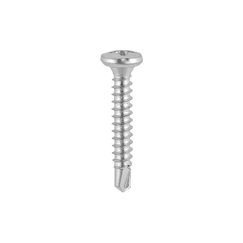 Window Fabrication Screws Friction Stay Pan ph Self-Tapping Thread Self-Drilling Point Martensitic Stainless Steel & Silver Organic - 3.9 x 29 - Timco