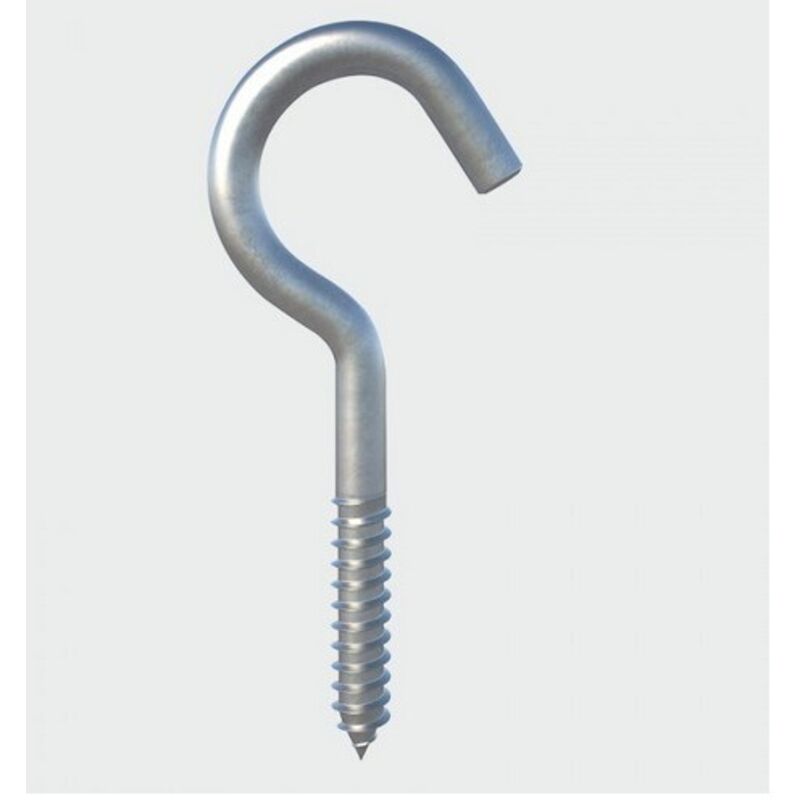 Timco - Screw Hooks - Zinc (Size 80mm - 3 Pieces)