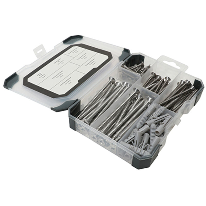 Timco - Mixed Tray - Screws, Plug & Drill Bit - A2 Stainless Steel (Size 91pcs - 91 Pieces)