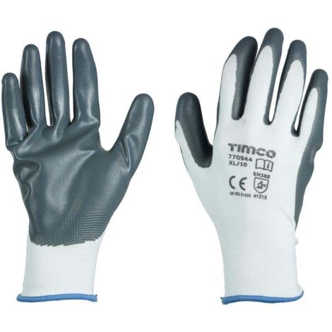 TIMCo Secure Grip Gloves Smooth Nitrile Foam Coated Polyester Size X Large