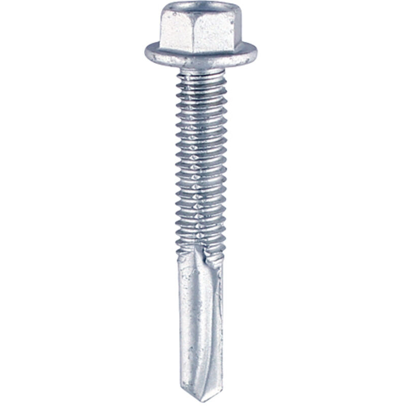 Timco - Metal Construction Heavy Section Screws - Hex - Self-Drilling - Zinc (Size 5.5 x 55 - 100 Pieces)