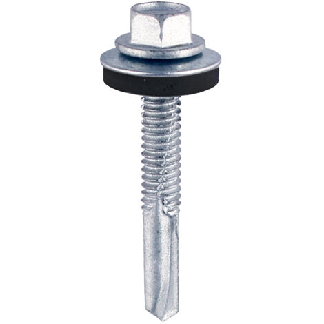 TIMCO Self-Drilling Heavy Section Silver Screws with EPDM Washer - 5.5 x 80