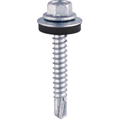TIMCO Self-Drilling Light Section Silver Screws with EPDM Washer - 5.5 x 60