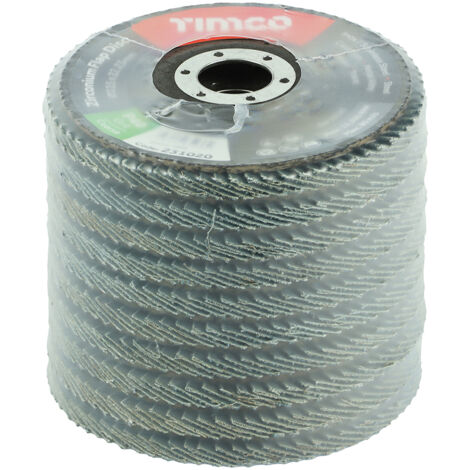 TIMCO Set of Flap Discs Zirconium Type 29 Conical P40 Grit - 115 x 22.23