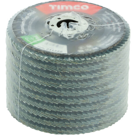 TIMCO Set of Flap Discs Zirconium Type 29 Conical P60 Grit - 115 x 22.23