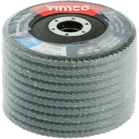 TIMCO Set of Flap Discs Zirconium Type 29 Conical P80 Grit - 115 x 22.23