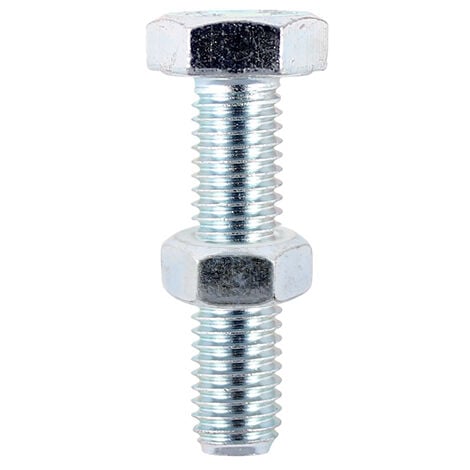 TIMCO Set Screws DIN933 Grade 8.8 & Hex Nut DIN934 Silver - M12 x 80