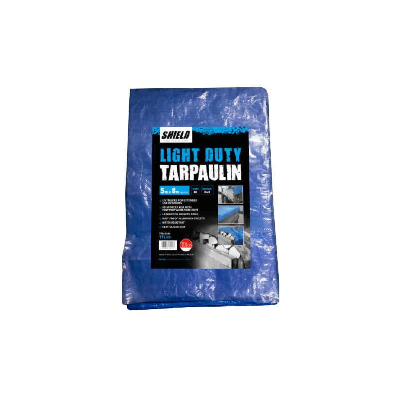 Timco - Tarpaulin - Light Duty (Size 4 x 5m - 1 Each) Blue