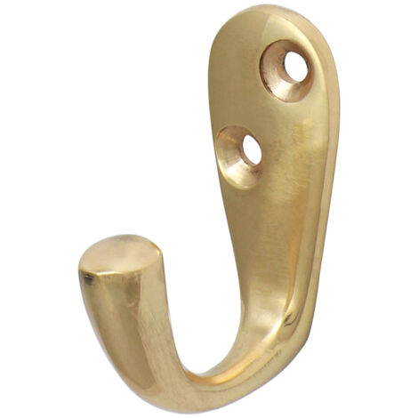 TIMCO Single Robe Hook Polished Brass - 44 x 18mm