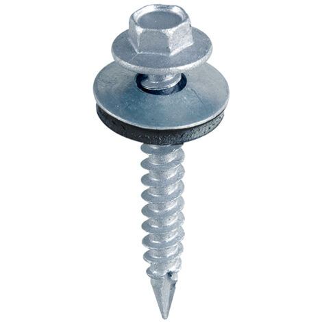 TIMCO Slash Point Sheet Metal to Timber Screws Silver with EPDM Washer - 6.3 x 25
