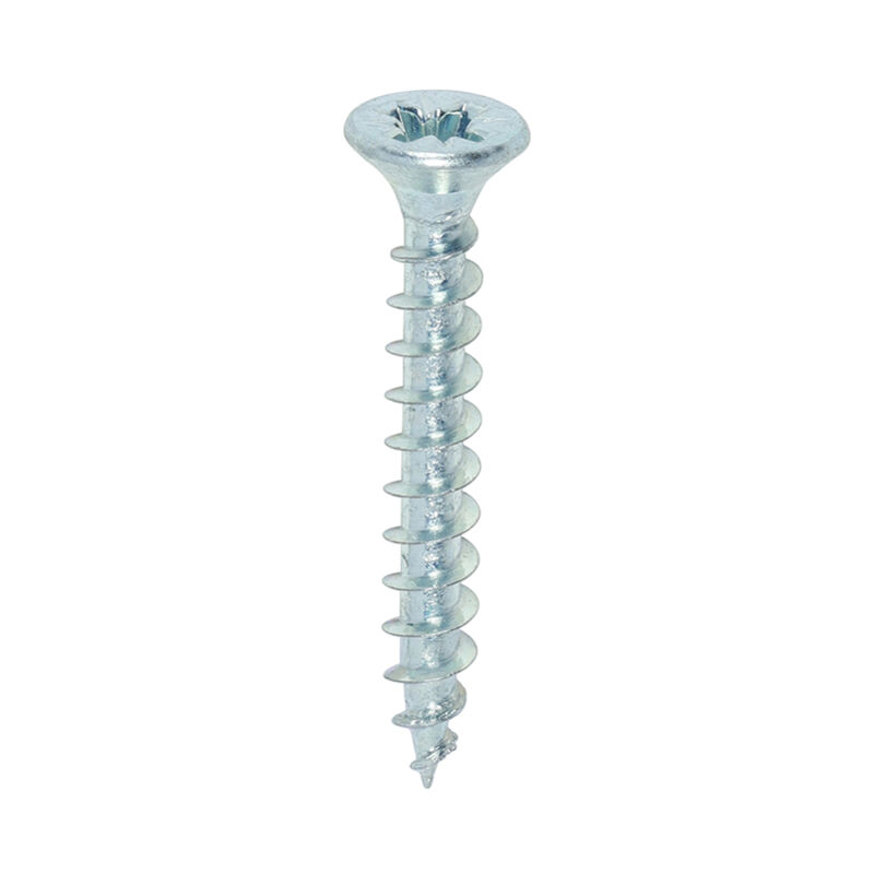 Timco - Solo Chipboard & Woodscrews - PZ - Double Countersunk - Zinc (Size 4.0 x 30 - 200 Pieces)