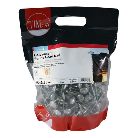 TIMCO Spring Head Nails Galvanised - 65 x 3.35