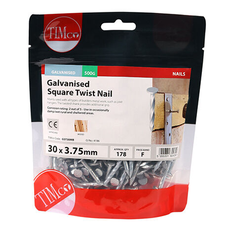 TIMCO Square Twist Nails Galvanised - 30 x 3.75