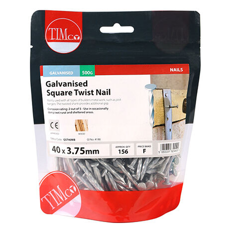 TIMCO Square Twist Nails Galvanised - 40 x 3.75