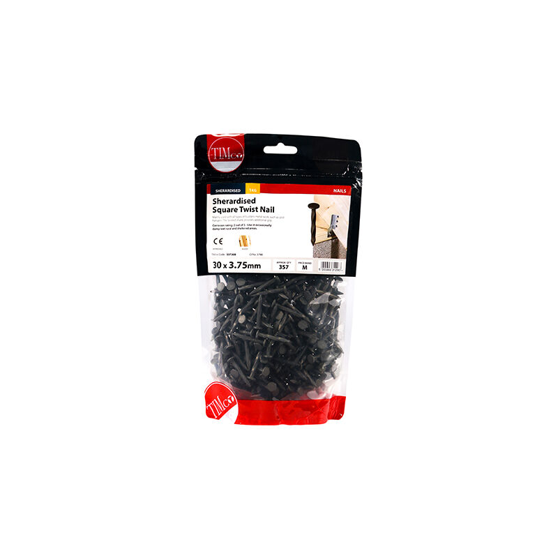 Timco - Square Twist Nails - Sherardised (Size 30 x 3.75 - 1 Kilograms)