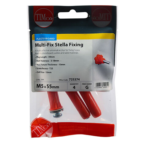 TIMCO Stella-Fix Universal Cavity & Wall Anchors - M5 x 55