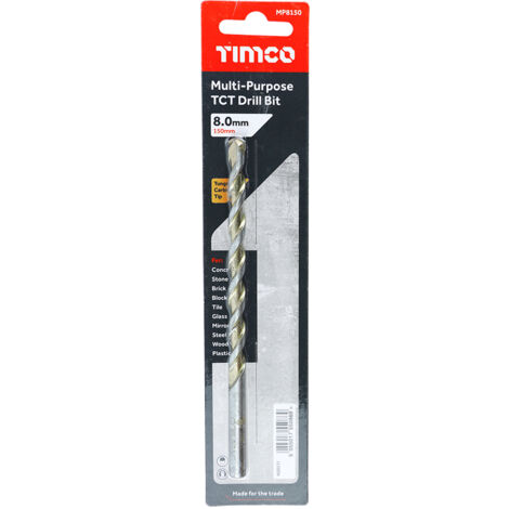TIMCO TCT Multi-Purpose Drill Bits - 8.0 x 150