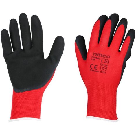 TIMCo Toughlight Grip Gloves Sandy Latex Coated Polyester Size Large