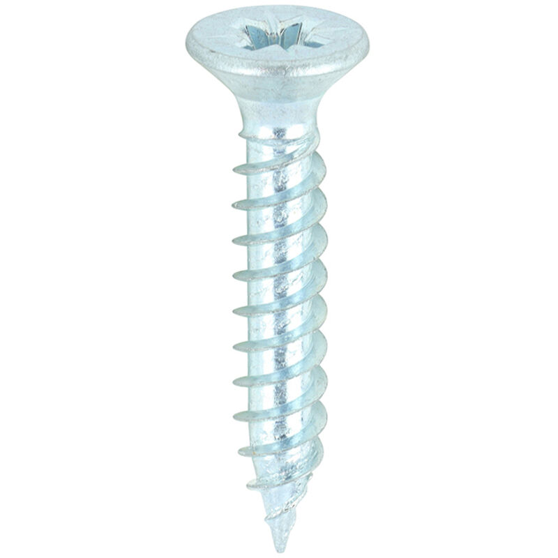 Timco - Twin-Threaded Woodscrews - PZ - Double Countersunk - Zinc (Size 8 x 1 - 200 Pieces)