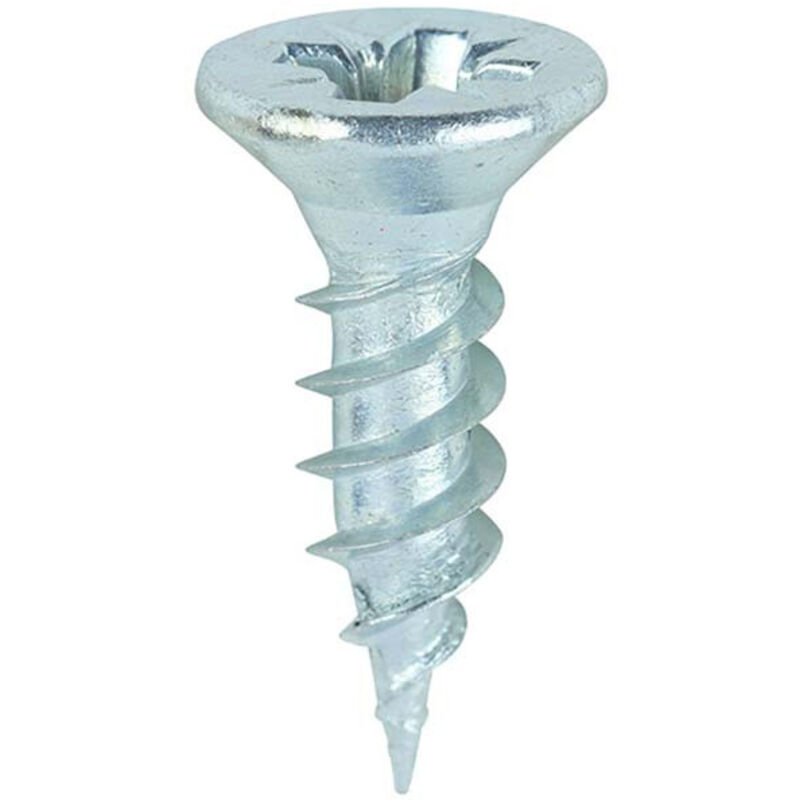Timco - Twin-Threaded Woodscrews - PZ - Double Countersunk - Zinc (Size 6 x 1/2 - 200 Pieces)
