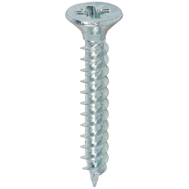 Timco - Twin-Threaded Woodscrews - PZ - Double Countersunk - Zinc (Size 7 x 1 - 200 Pieces)