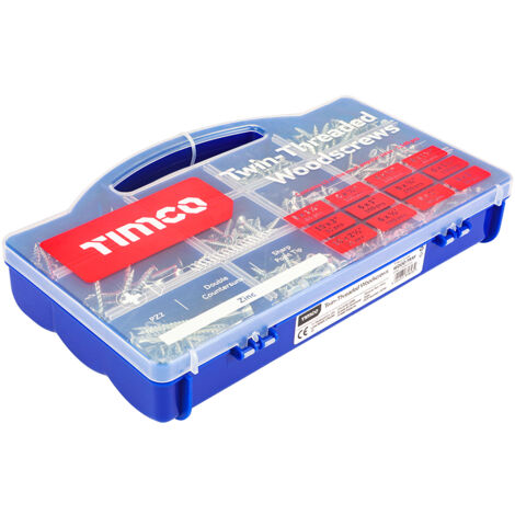 TIMCO Twin-Threaded Silver Woodscrews Tray -  1,140pcs