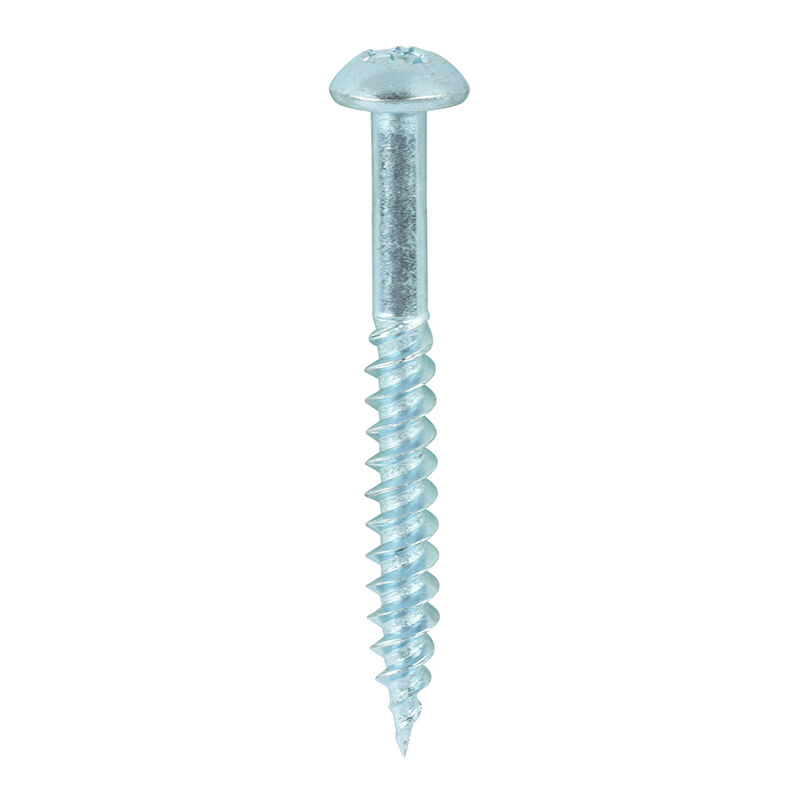 Timco - Twin-Threaded Woodscrews - PZ - Round - Zinc (Size 8 x 1 1/2 - 200 Pieces)