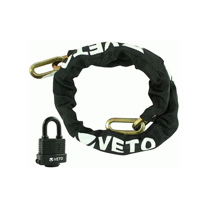Veto Security Chain 8mm x 1000mm With Weatherproof Padlock - Timco