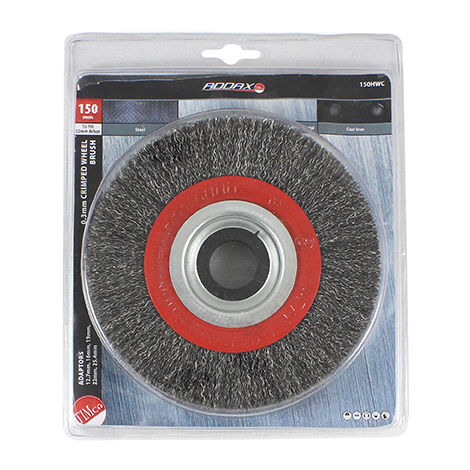 TIMCO Wheel Brush with Plastic Reducer Set Crimped Steel Wire - 150mm