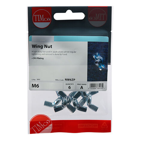 TIMCO Wing Nuts Silver - M6