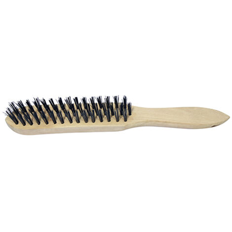 TIMCO Wooden Handle Wire Brush SS - 4 Rows