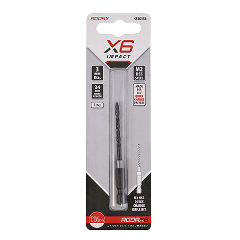 TIMCO X6 HSS Impact Drill Bits - 3.0mm
