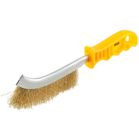 TIMCO Yellow Handle Wire Brush Brass - 255mm