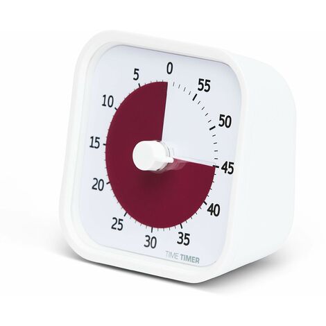 Time Timer Home MOD – Timer visivo da 60 minuti Home Edition – Homeschooling, Timer per tavolo da scuola, tavolo da ufficio e riunioni con funzionamento silenzioso (bianco foglio)