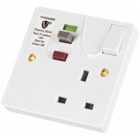 Timeguard Valiance+ WI-RCD02WPVN RCD-Protected Single Gang Switched Socket White