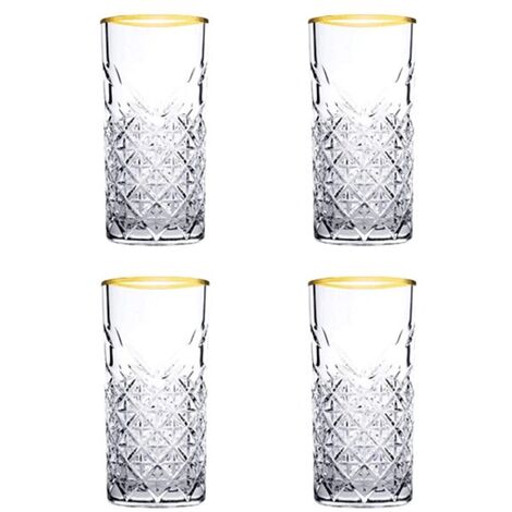 Timeless Raki Gold 180cc 4er Cocktailglas 450ml Golden Touch Gläser-Set