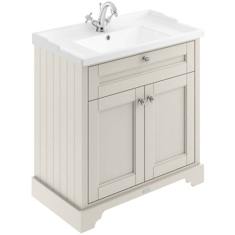 Old London Timeless Sand 800mm 2 Door Vanity Unit and Basin with 1 Tap Hole - LOF405