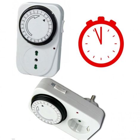 Timer Accensione Spegnimento Luci.Timer 24 Ore Presa Con Orologio Temporizzatore Programma Clock Tempo Spina Luce Ea 33936