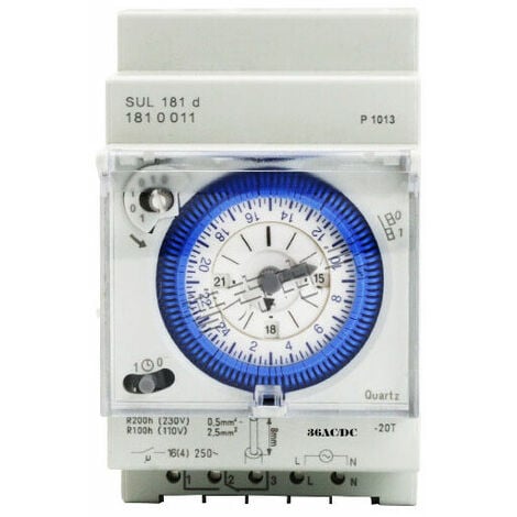 BSR Timer analogico con motore sincrono e programma giornaliero, timer, 12VAC/DC