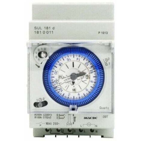 Timer analogico con motore sincrono e programma giornaliero, timer, 12VAC/DC