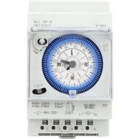 Timer analogico con motore sincrono e programma giornaliero, timer, 24VAC/DC, 16A