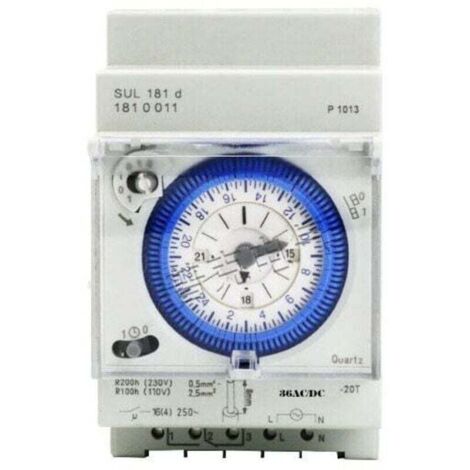 Timer analogico con motore sincrono e programma giornaliero, timer, 36VAC/DC