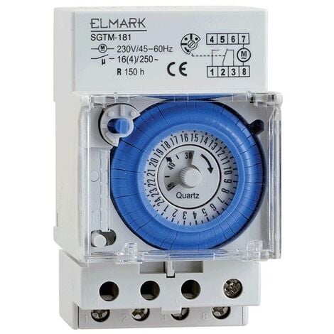 ELMARK Timer analogico temporizzatore luci 24 ore da quadro elettrico su guida din