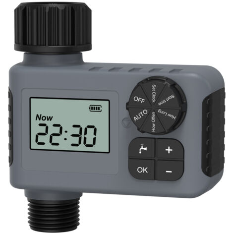 Timer automatico per l'irrigazione di giardino, balcone o terrazzo, con sensore pioggia e sistema di irrigazione intelligente con blocco di sicurezza.