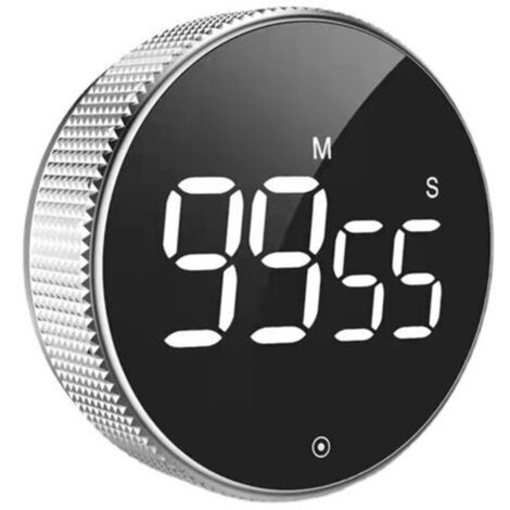 Timer da cucina digitale - Ampio schermo LED - Volume regolabile e retro magnetico - Cronometro con conto alla rovescia per cucinare e cuocere al forno - Adatto ad anziani e bambini - Grigio -