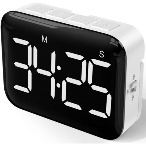 Timer da cucina digitale con ampio display LED, timer magnetico con luminosità regolabile e timer sonoro per bambini e anziani